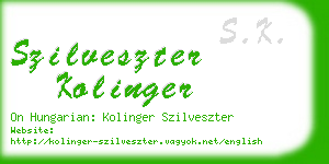 szilveszter kolinger business card